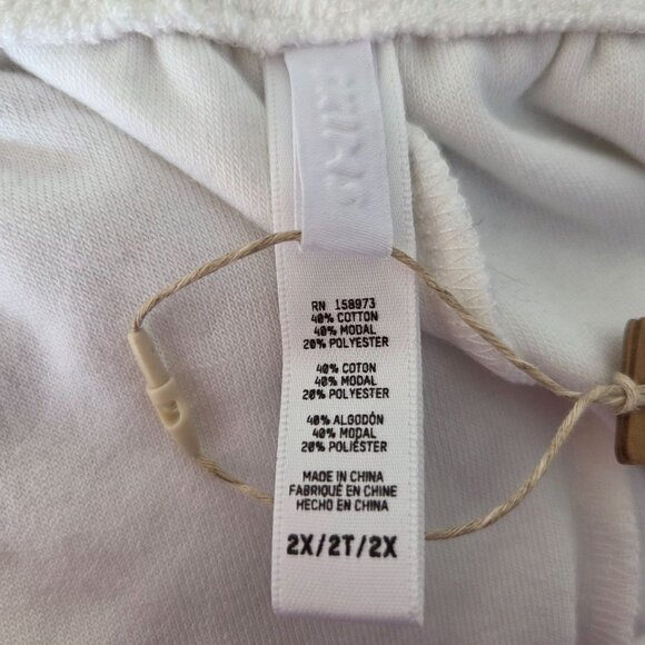 Skims US Womens Sz 2X Snow Terry Lounge Shorts Loose Fit Cotton/Modal Blend NEW - Picture 2 of 9